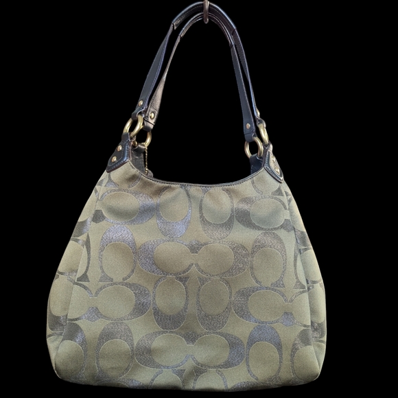 Coach Olive Green Signature C Shoulder Bag - Picture 2 of 3